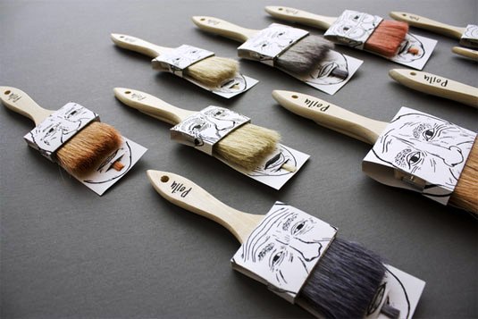 Contoh desain kemasan unik menarik - packaging design - Poilu paintbrushes