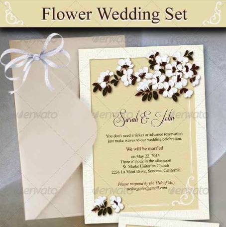 Contoh Desain Undangan Pernikahan Terbaik - Flower Wedding Set