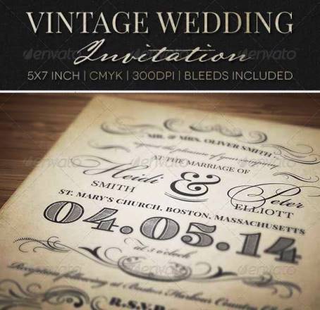 Contoh Desain Undangan Pernikahan Terbaik - Vintage Wedding Invitation