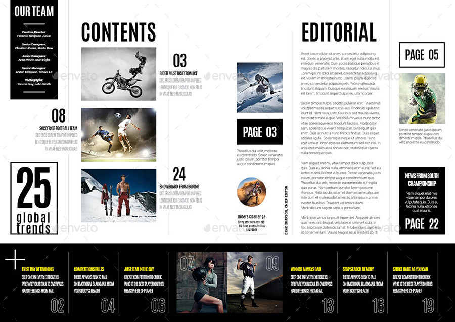 Majalah Olahraga Desain Template