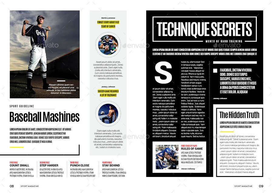 Majalah Olahraga Desain Template