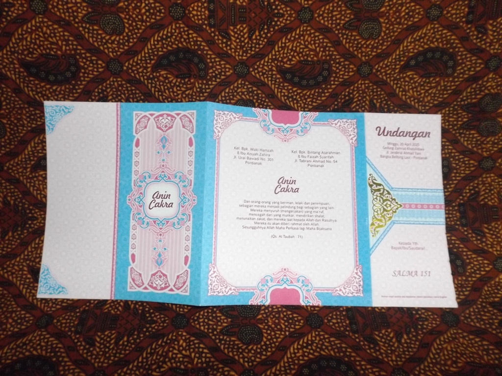 Kartu Undangan Pernikahan Islami Salma Katalog Percetakan dan Blangko