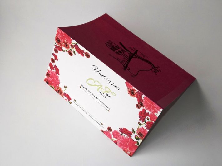 Undangan Pernikahan Blangko Flower Card Wedding Invitations