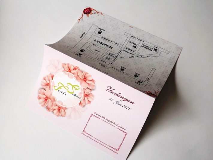 Undangan Pernikahan Blangko Flower Card Wedding Invitations