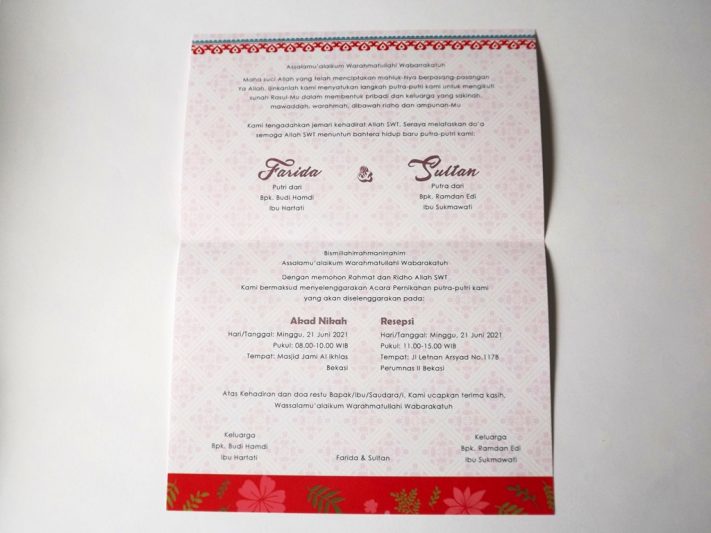Undangan Pernikahan Blangko Flower Card Wedding Invitations