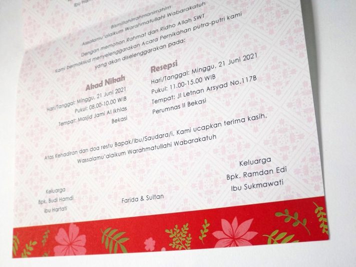 Undangan Pernikahan Blangko Flower Card Wedding Invitations