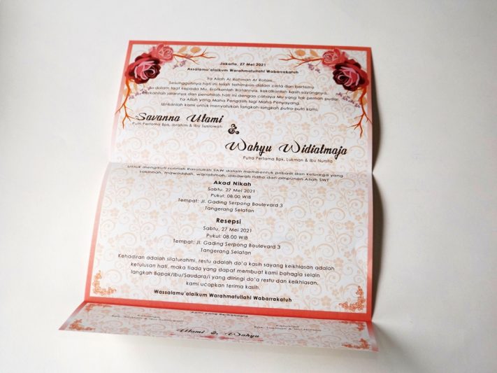 Undangan Pernikahan Blangko Flower Card Wedding Invitations