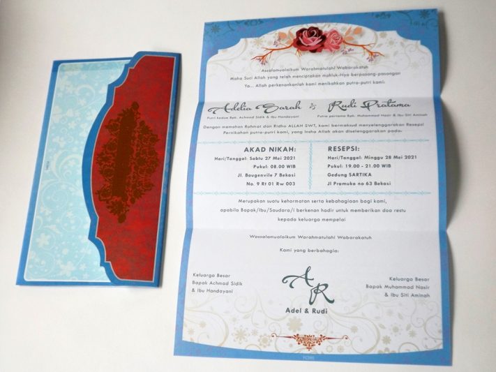 Undangan Pernikahan Blangko Flower Card Wedding Invitations