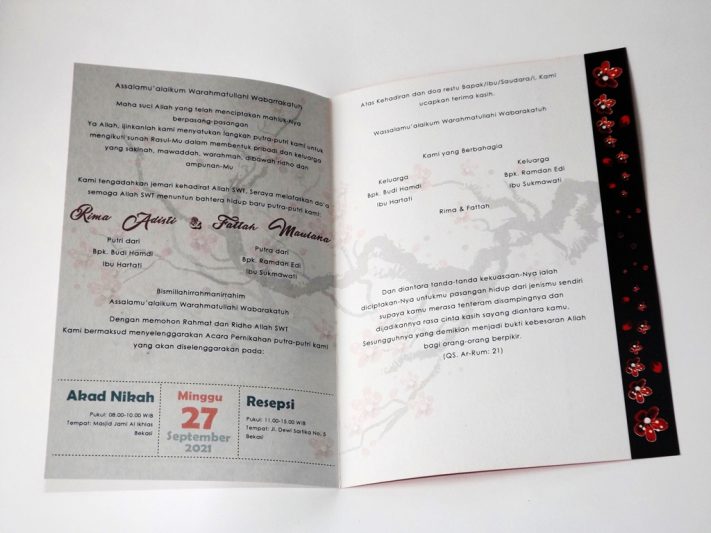 Undangan Pernikahan Blangko Flower Card Wedding Invitations