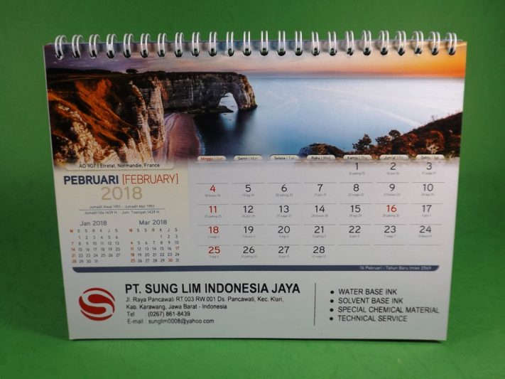 Kalender Meja 2018 PT Sung Lim Indonesia Jaya