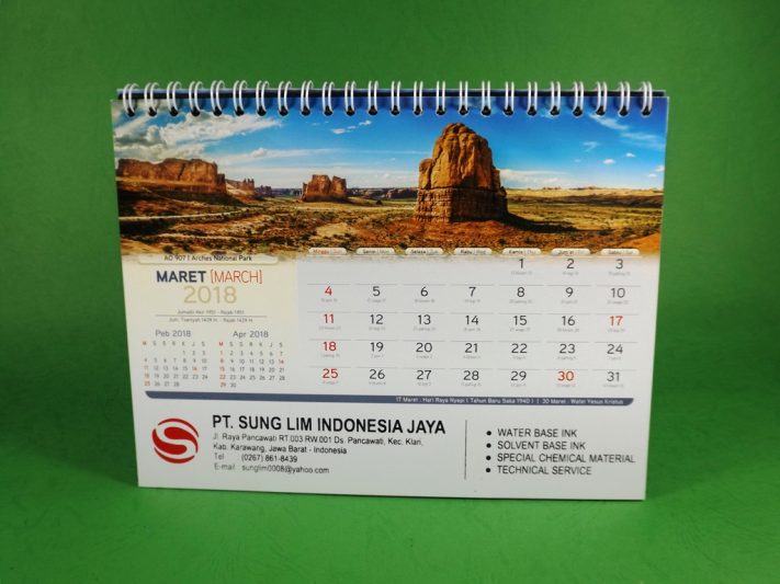 Kalender Meja 2018 PT Sung Lim Indonesia Jaya