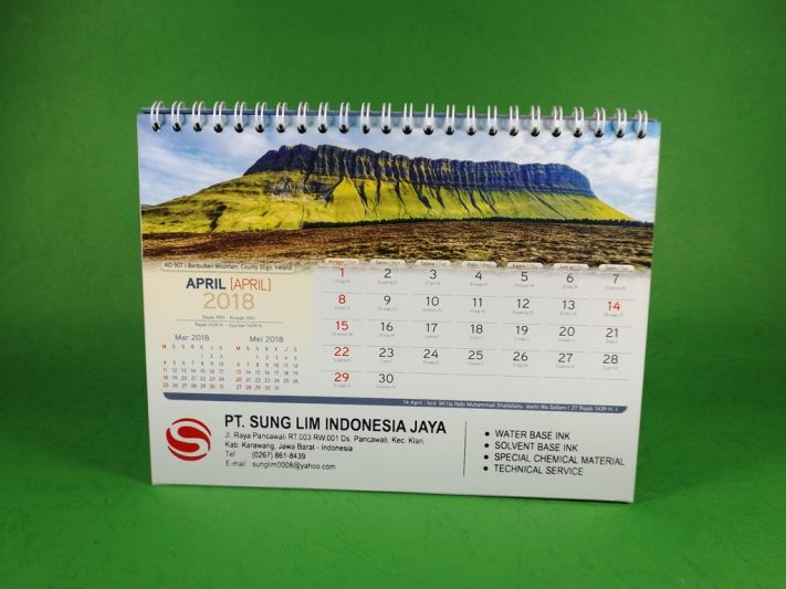 Kalender Meja 2018 PT Sung Lim Indonesia Jaya