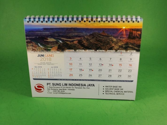 Kalender Meja 2018 PT Sung Lim Indonesia Jaya