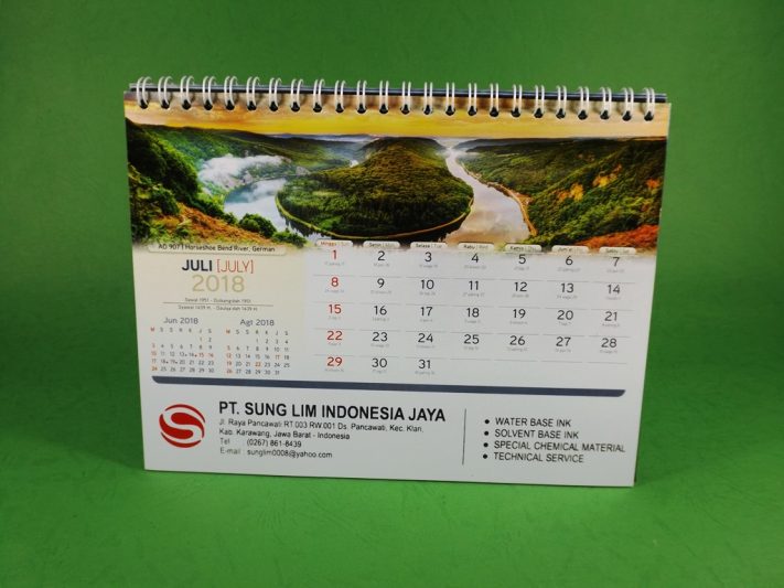 Kalender Meja 2018 PT Sung Lim Indonesia Jaya