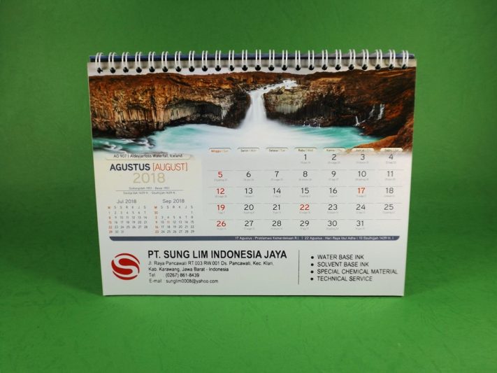 Kalender Meja 2018 PT Sung Lim Indonesia Jaya