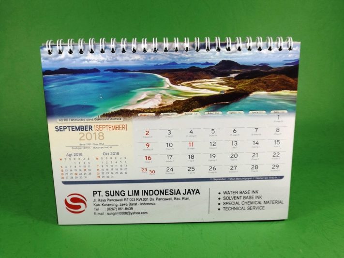 Kalender Meja 2018 PT Sung Lim Indonesia Jaya