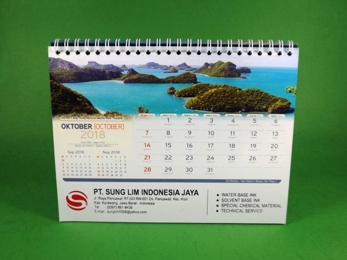 Kalender Meja 2018 PT Sung Lim Indonesia Jaya