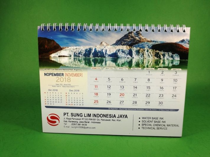 Kalender Meja 2018 PT Sung Lim Indonesia Jaya