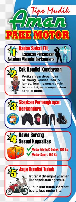 3 Standing Banner Tips Mudik Lebaran Desain Cantik Free Download