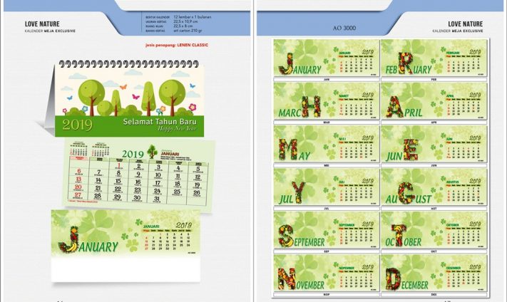Kalender Meja 2019 dengan 32 Desain Standard Special Exclusive Executive Jumbo