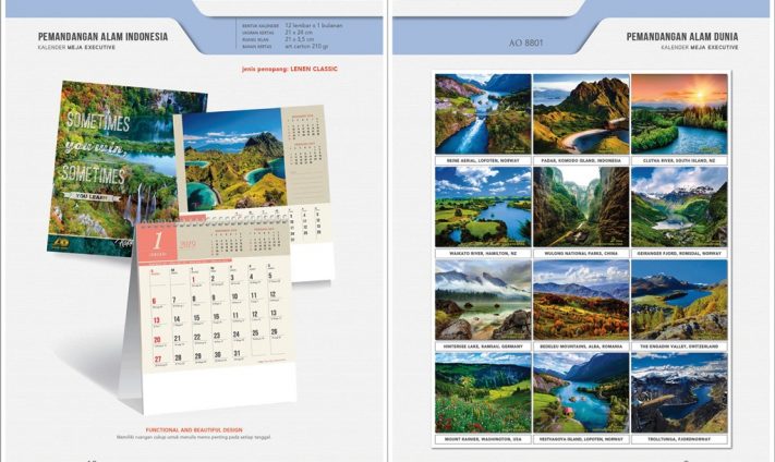 Kalender Meja 2019 dengan 32 Desain Standard Special Exclusive Executive Jumbo