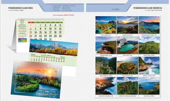 Kalender Meja 2019 dengan 32 Desain Standard Special Exclusive Executive Jumbo