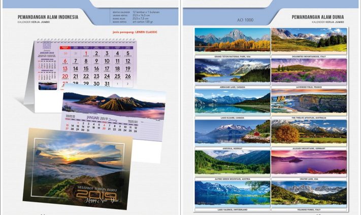 Kalender Meja 2019 dengan 32 Desain Standard Special Exclusive Executive Jumbo