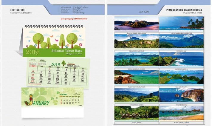 Kalender Meja 2019 dengan 32 Desain Standard Special Exclusive Executive Jumbo