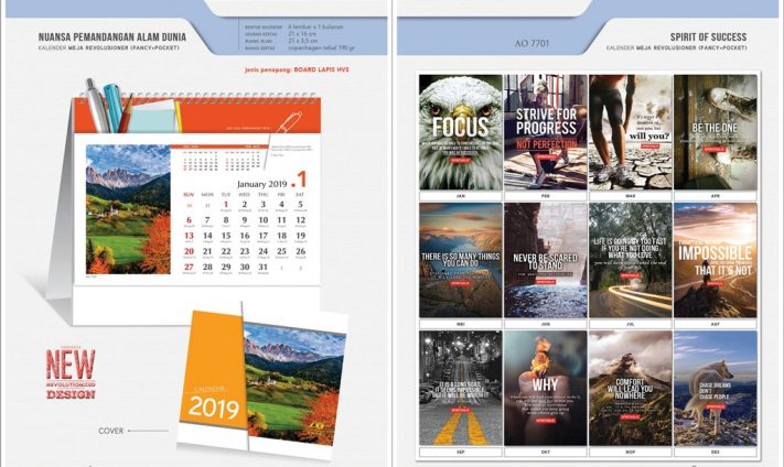 Kalender Meja 2019 dengan 32 Desain Standard Special Exclusive Executive Jumbo