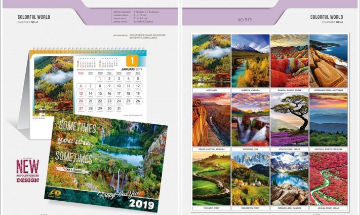 Kalender Meja 2019 dengan 32 Desain Standard Special Exclusive Executive Jumbo