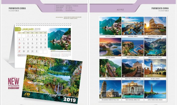 Kalender Meja 2019 dengan 32 Desain Standard Special Exclusive Executive Jumbo