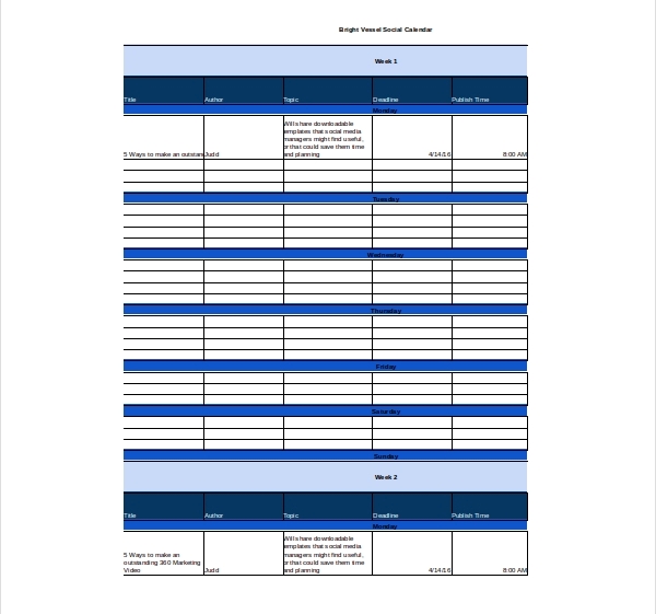 Template Kalender Media Sosial