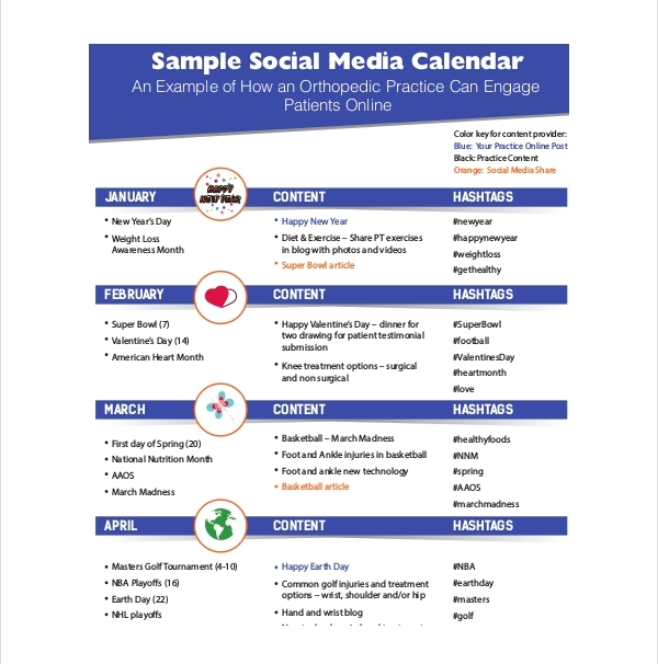 Template Kalender Media Sosial