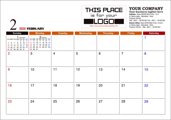 Kalender Meja 2020 Konstruksi Template