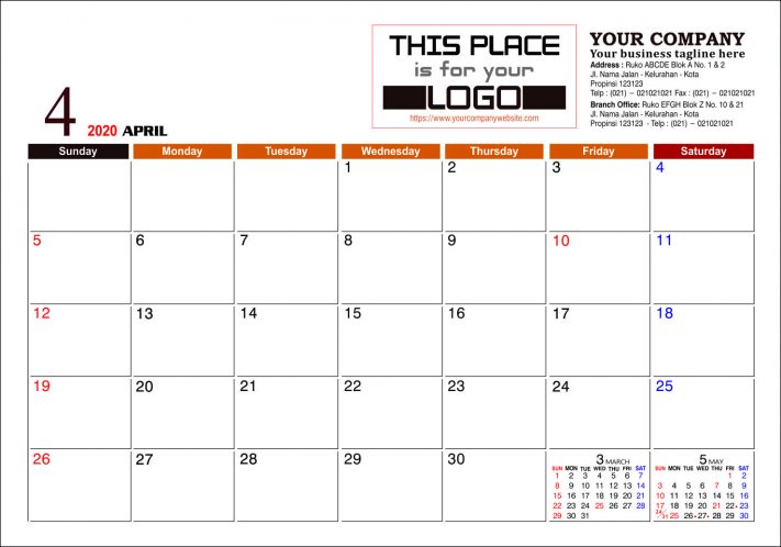 Kalender Meja 2020 Konstruksi Template