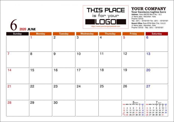 Kalender Meja 2020 Konstruksi Template