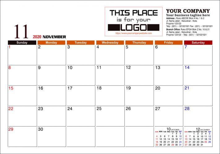 Kalender Meja 2020 Konstruksi Template