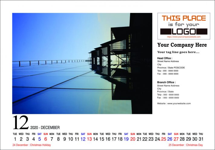 Kalender Meja 2020 Konstruksi Template
