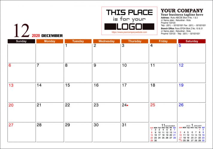 Kalender Meja 2020 Konstruksi Template