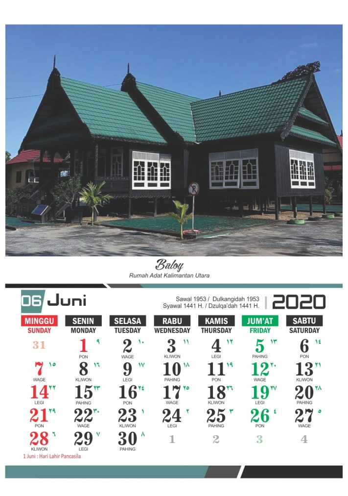 Kalender 2020 Rumah Adat Indonesia
