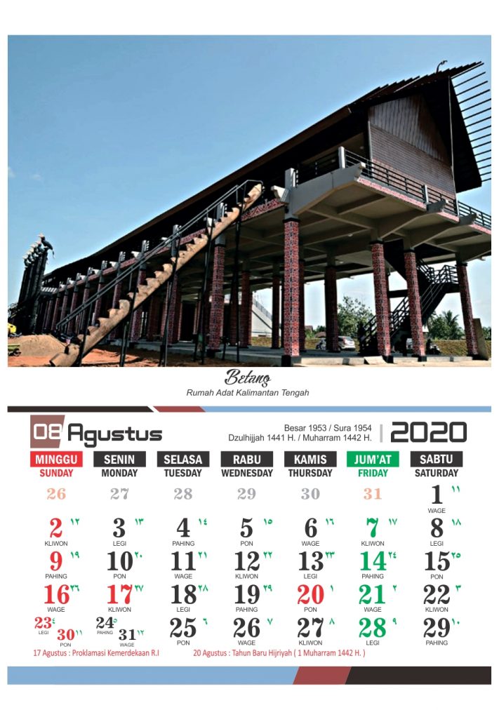 Kalender 2020 Rumah Adat Indonesia