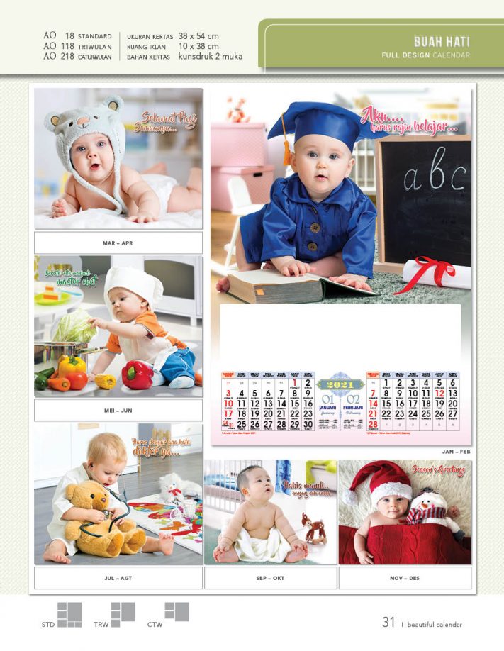 Kalender Dinding AO 2021 Full Design Standard