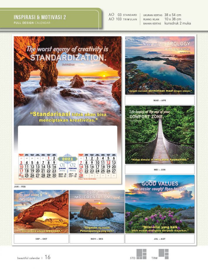 Kalender Dinding AO 2021 Full Design Standard