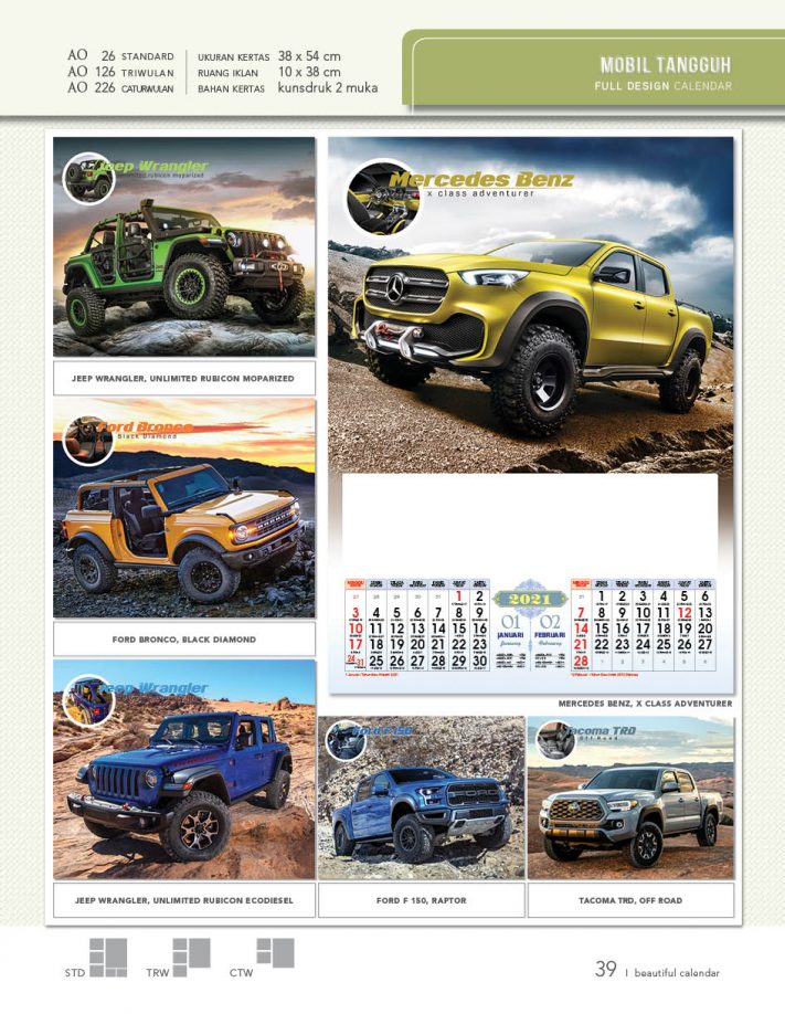 Kalender Dinding AO 2021 Full Design Standard