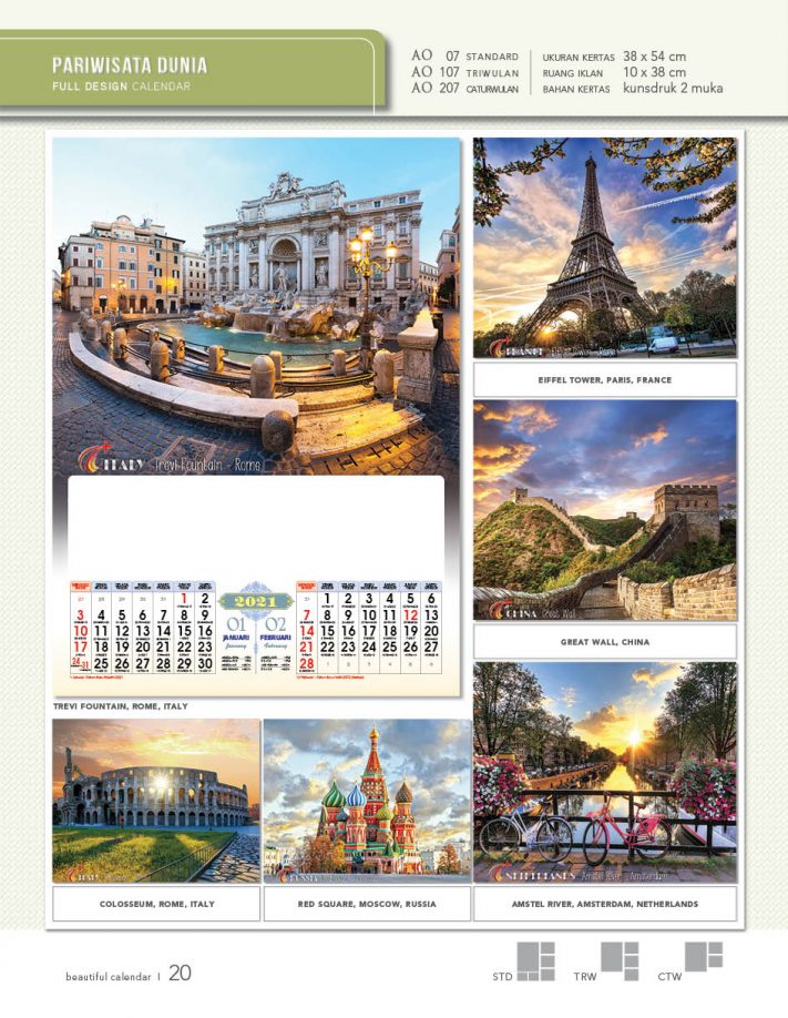 Kalender Dinding AO 2021 Full Design Standard