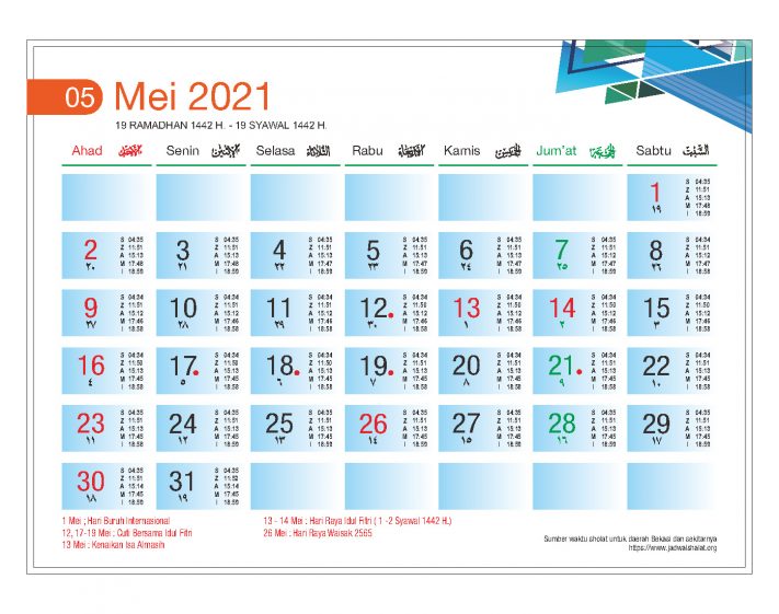 Download Template Kalender Meja 2021