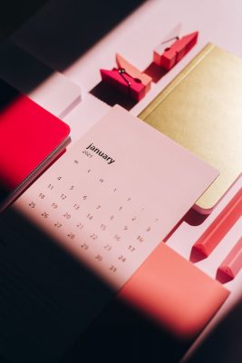 notepads with pink calendar paper