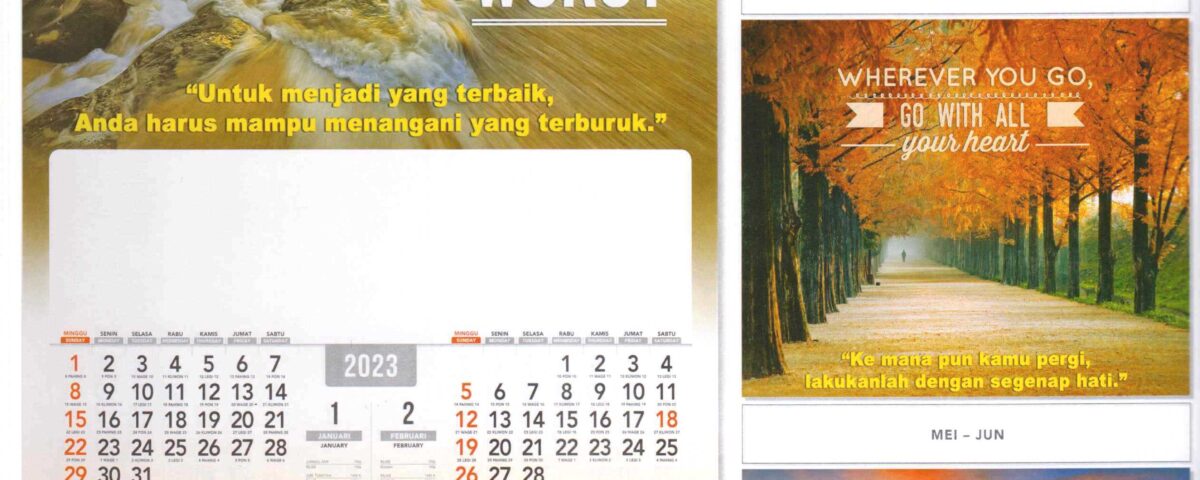 2023 Full Design Calendar Inspirasi Motivasi 2