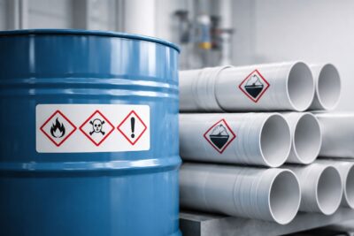 Penempatan label drum pipa yang tepat pada drum industri dan pipa PVC agar stiker tidak cepat rusak